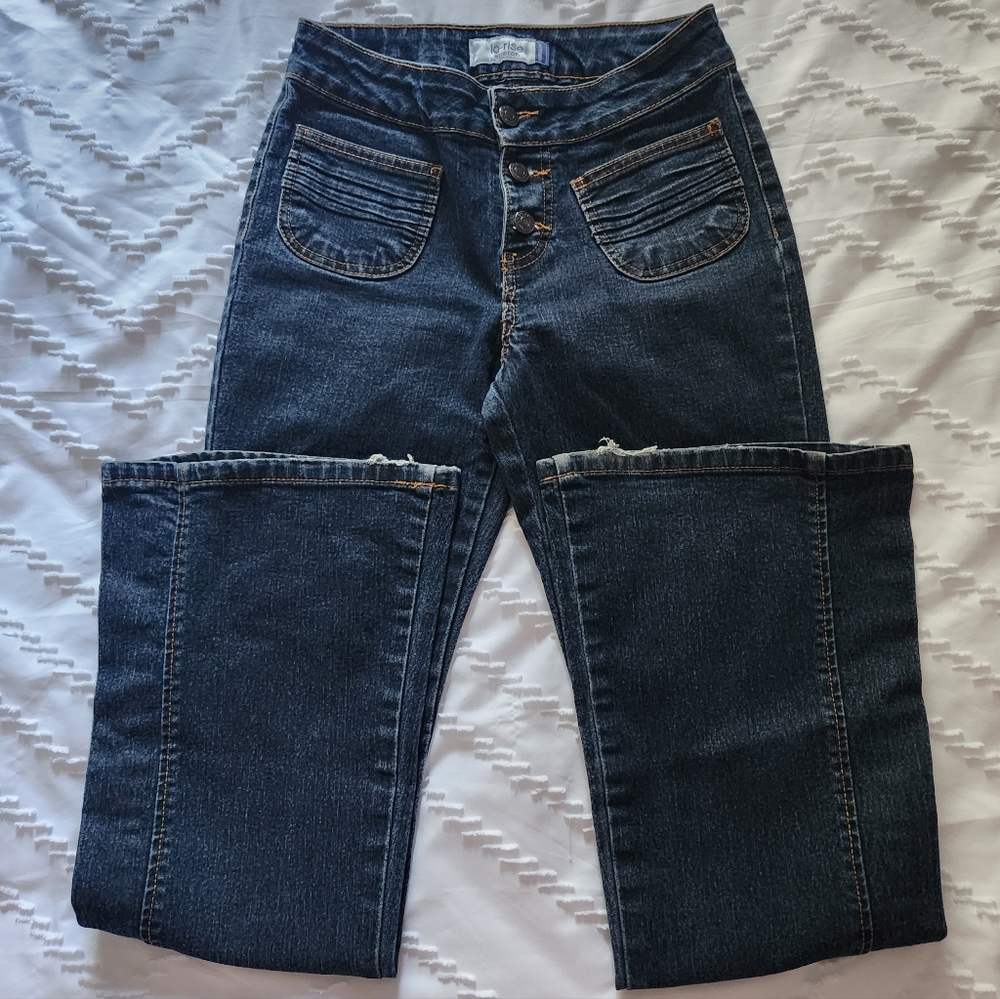 Retro low rise flare jeans